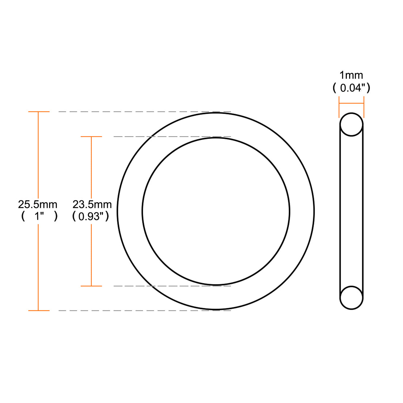 Harfington Nitrile Rubber O-Rings, Metric Buna-N Sealing Gasket, Black, Pack of 30