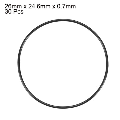 Harfington Nitrile Rubber O-Rings, Metric Buna-N Sealing Gasket, Black, Pack of 30