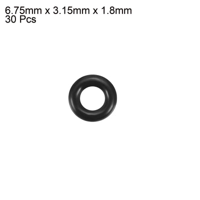 Harfington Nitrile Rubber O-Rings, Metric Buna-N Sealing Gasket, Black, 30Pcs