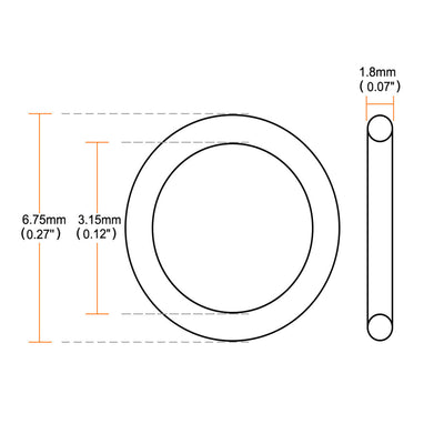 Harfington Nitrile Rubber O-Rings, Metric Buna-N Sealing Gasket, Black, 30Pcs
