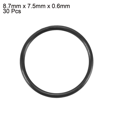 Harfington Nitrile Rubber O-Rings, Metric Buna-N Sealing Gasket, Black, 30Pcs