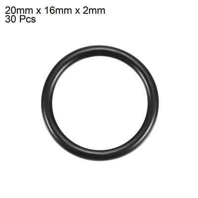 Harfington Nitrile Rubber O-Rings, Metric Buna-N Sealing Gasket, Black, 30Pcs
