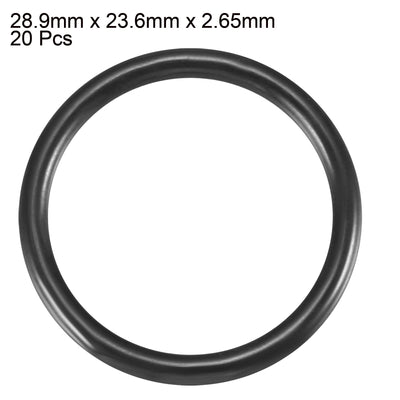 Harfington Nitrile Rubber O-Rings, Metric Buna-N Sealing Gasket, Black, 30Pcs