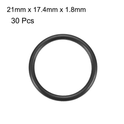 Harfington Nitrile Rubber O-Rings, Metric Buna-N Sealing Gasket, Black, 30Pcs