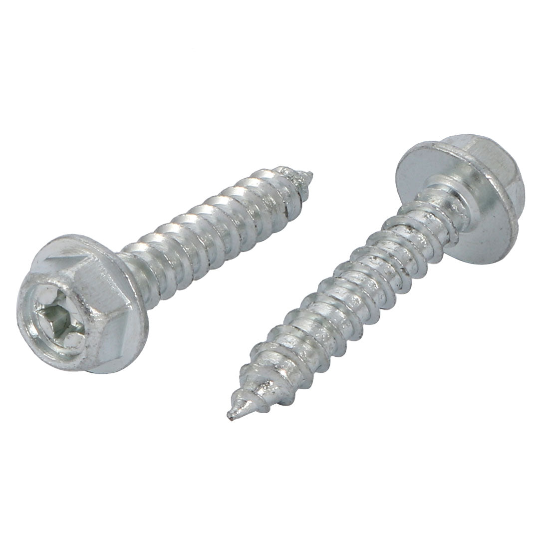 Harfington 4Pcs M6x35mm Iron Self-Tapping phillips Drive Serrated Flange Hex Head Screw