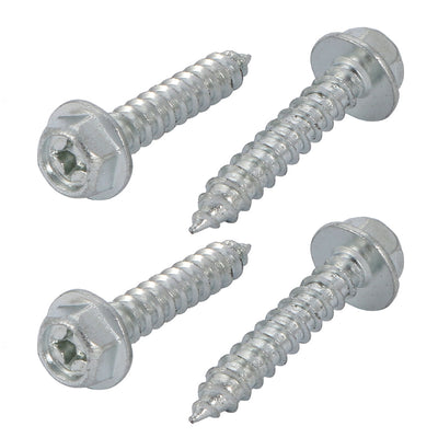 Harfington 4Pcs M6x35mm Iron Self-Tapping phillips Drive Serrated Flange Hex Head Screw