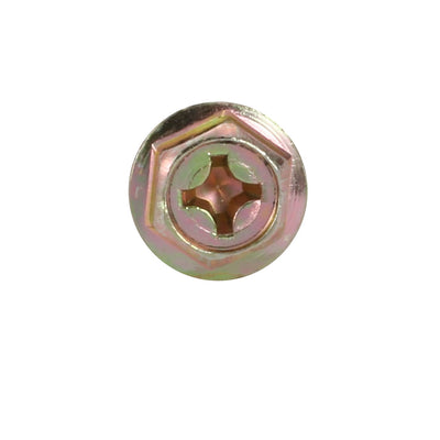 Harfington 40Pcs M6x10mm Yellow Zinc Plated 4.8 Grade phillips Drive Serrated Flange Hex Head Bolt