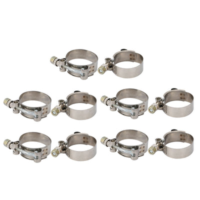 Harfington 10 Pcs 43mm-51mm Stainless Steel T-Bolt Hose Clamp for Fuel Pump Filter Plumbing