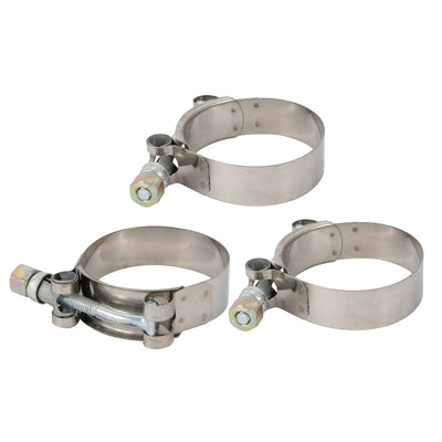 Harfington 3 Pcs 52mm-60mm Stainless Steel T-Bolt Hose Clamp for Fuel Pump Filter Plumbing