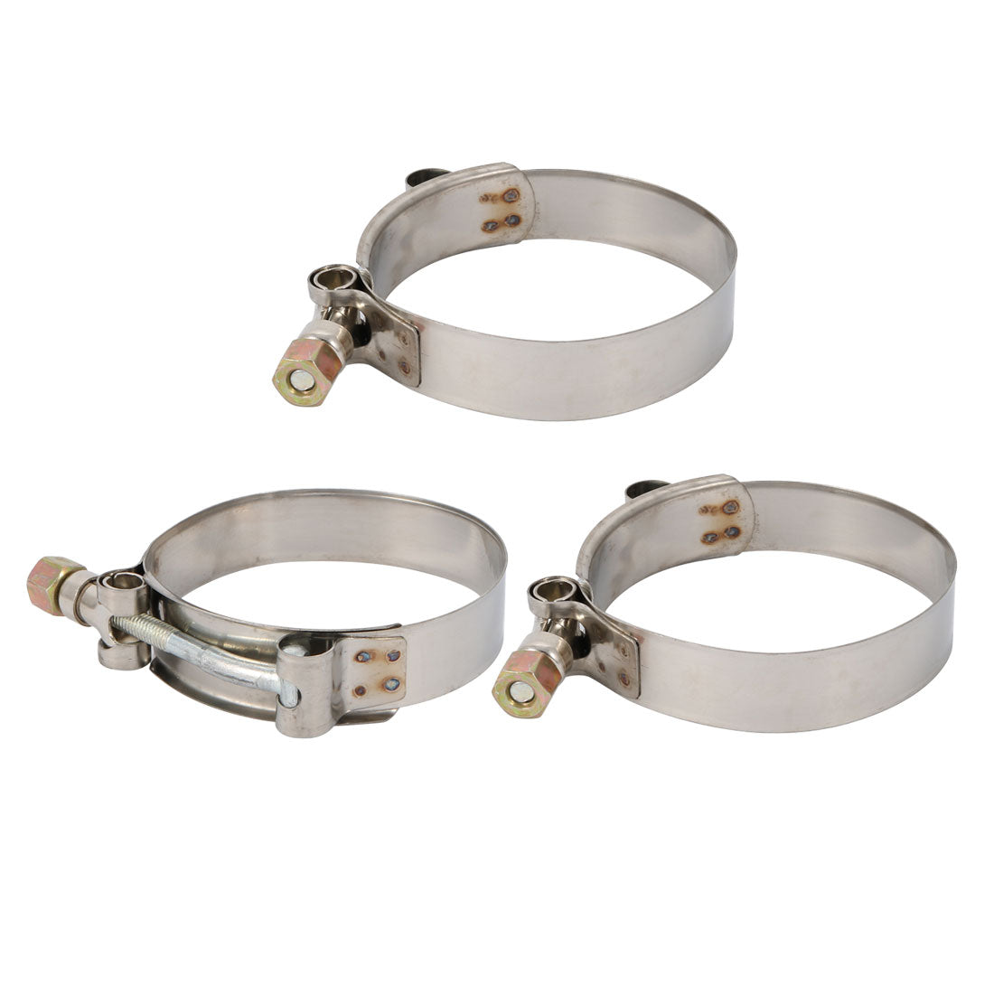 Harfington 3 Pcs 68mm-76mm Stainless Steel T-Bolt Hose Clamp for Fuel Pump Filter Plumbing