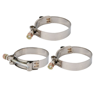Harfington 3 Pcs 68mm-76mm Stainless Steel T-Bolt Hose Clamp for Fuel Pump Filter Plumbing