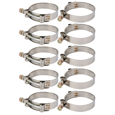 Harfington 10 Pcs 68mm-76mm Stainless Steel T-Bolt Hose Clamp for Fuel Pump Filter Plumbing
