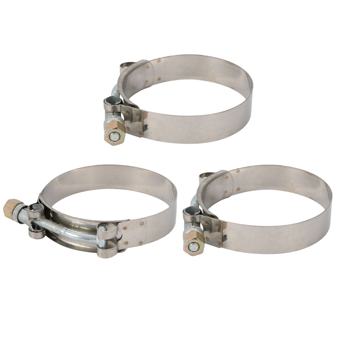 Harfington 3 Pcs 72mm-80mm Stainless Steel T-Bolt Hose Clamp for Fuel Pump Filter Plumbing
