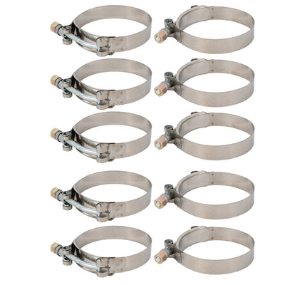 Harfington 10 Pcs 79mm-87mm Stainless Steel T-Bolt Hose Clamp for Fuel Pump Filter Plumbing