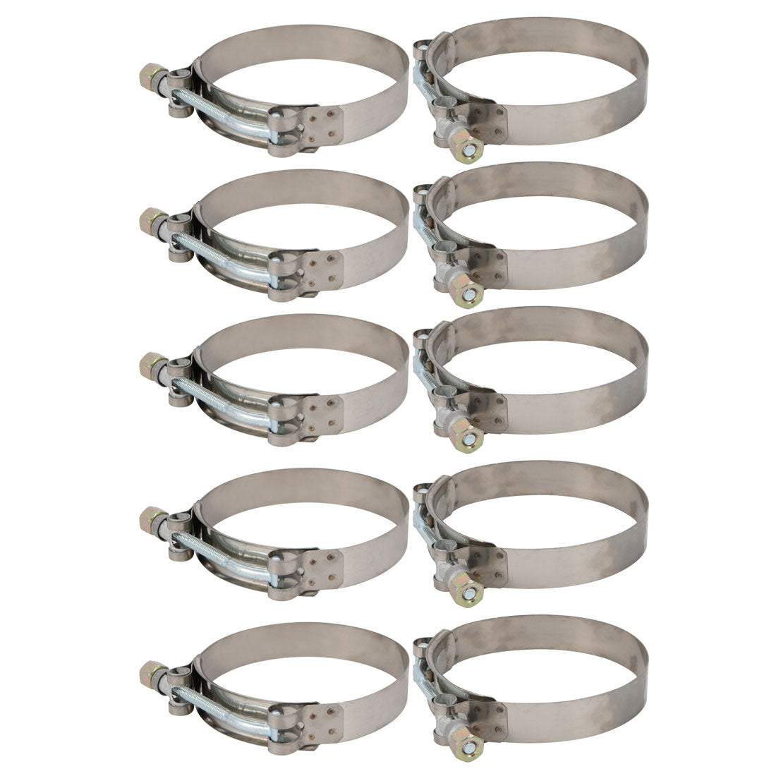 Harfington 10 Pcs 88mm-96mm Stainless Steel T-Bolt Hose Clamp for Fuel Pump Filter Plumbing