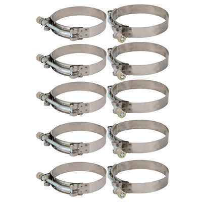 Harfington 10 Pcs 88mm-96mm Stainless Steel T-Bolt Hose Clamp for Fuel Pump Filter Plumbing