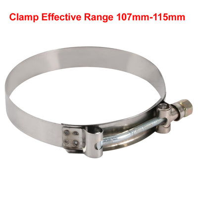 Harfington 3PCS 107mm-115mm Stainless Steel T-Bolt Hose Clamp for Fuel Pump Filter Plumbing