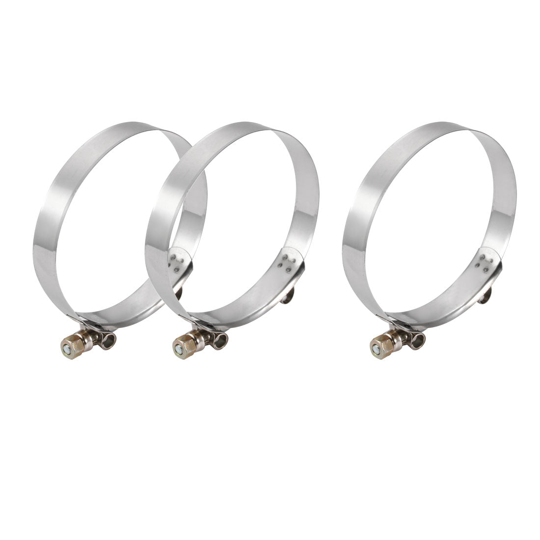 Harfington 3PCS 107mm-115mm Stainless Steel T-Bolt Hose Clamp for Fuel Pump Filter Plumbing