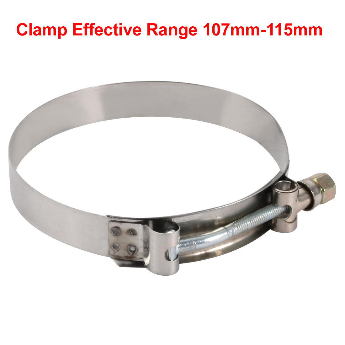 Harfington 6PCS 107mm-115mm Stainless Steel T-Bolt Hose Clamp for Fuel Pump Filter Plumbing