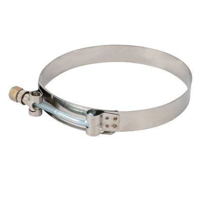 Harfington 122mm-130mm Stainless Steel T-Bolt Hose Clamp Clip for Fuel Pump Filter Plumbing