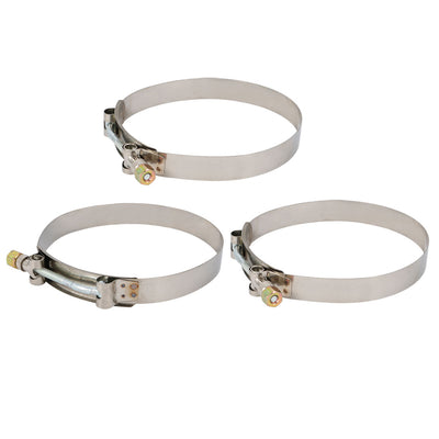 Harfington 3PCS 127mm-135mm Stainless Steel T-Bolt Hose Clamp for Fuel Pump Filter Plumbing