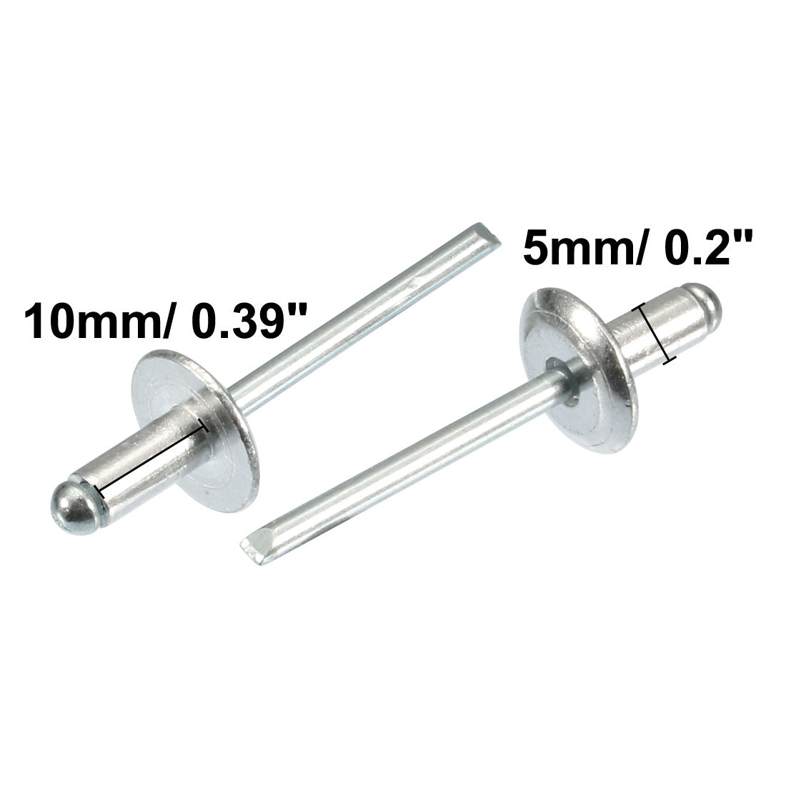 Harfington 20 Pcs 5mm x 10mm x 14mm Aluminum Open End Large Flange Blind Rivets