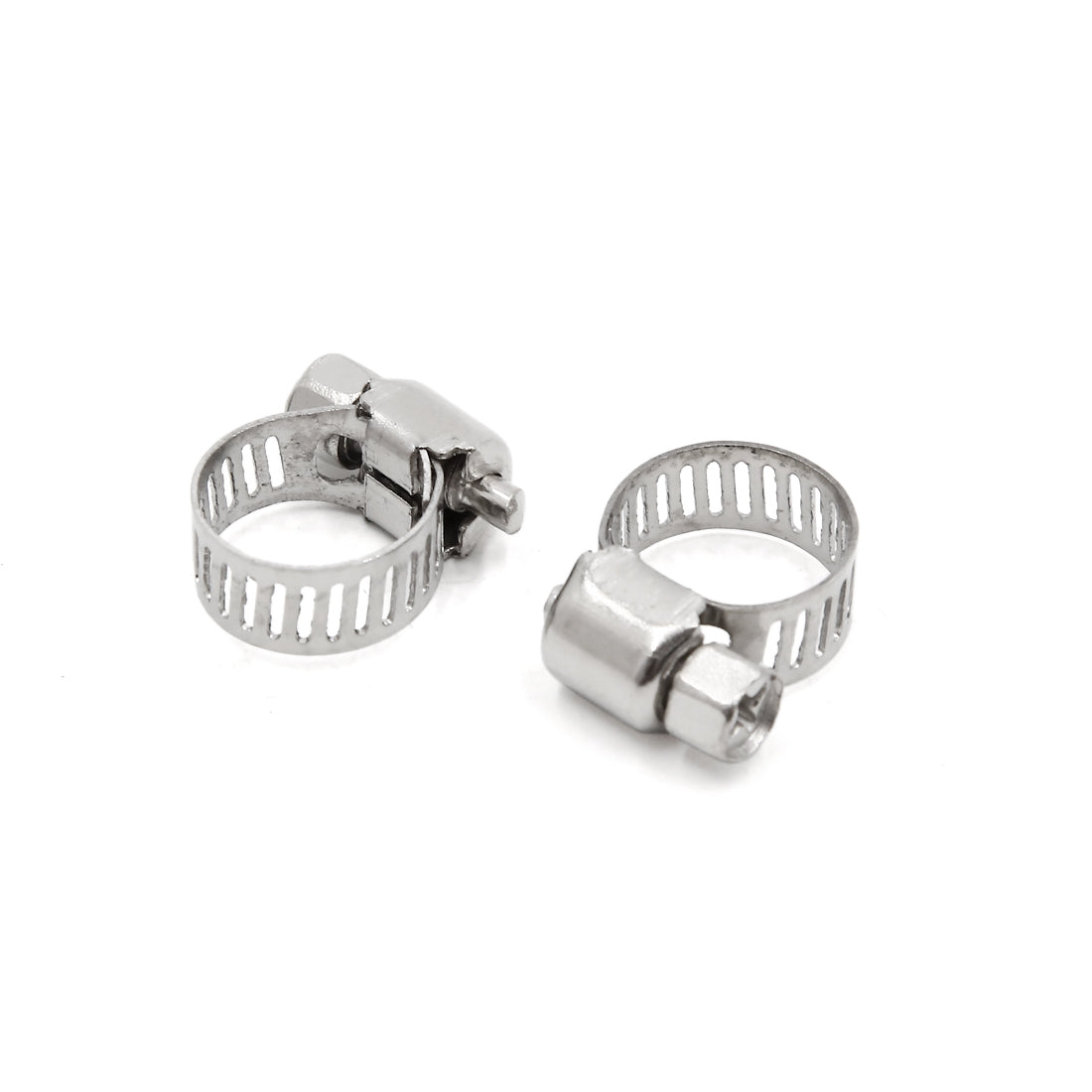 Harfington 12Pcs Metal Adjustable Drive Hose Clamp Fuel Line  Clip 8-12mm for Car