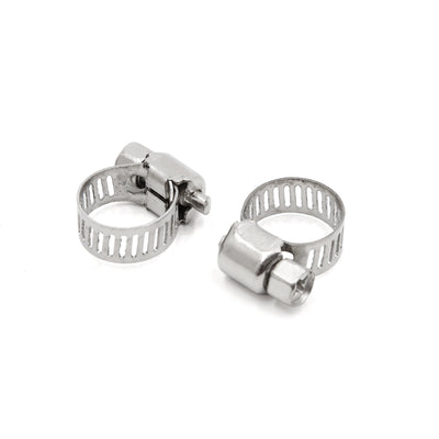 Harfington 12Pcs Metal Adjustable Drive Hose Clamp Fuel Line  Clip 8-12mm for Car