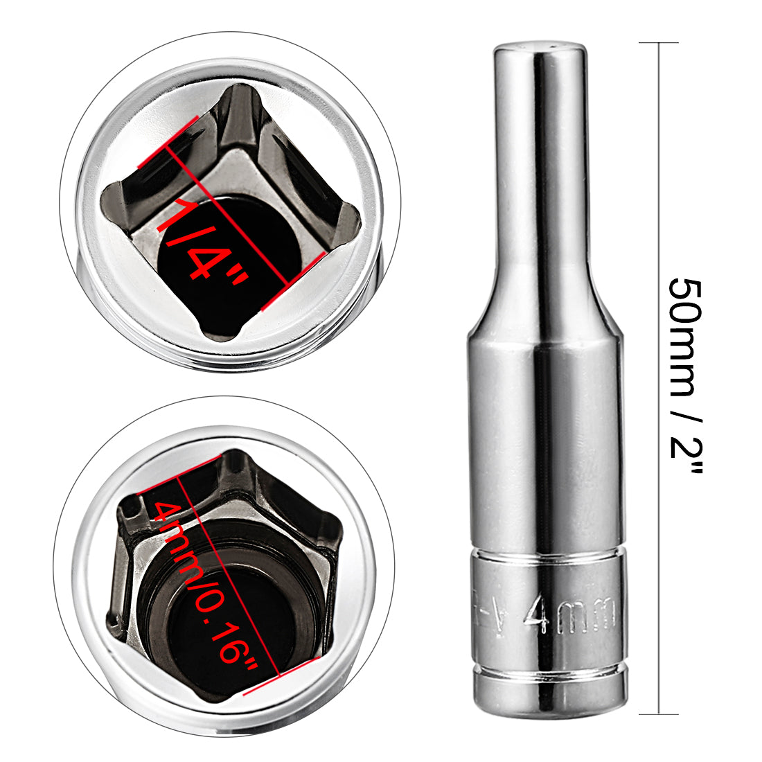 Harfington Square Drive 6-Point Deep Socket, Metric Cr-V Steel