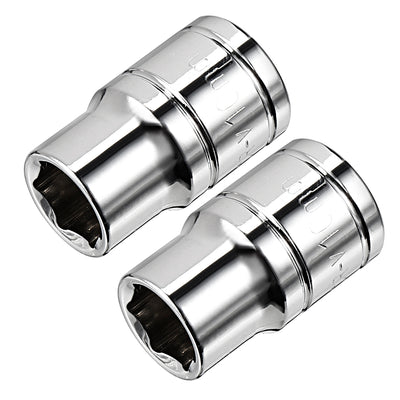 Harfington 2Pcs 3/8-inch Drive 10mm Cr-V 6-Point Shallow Socket