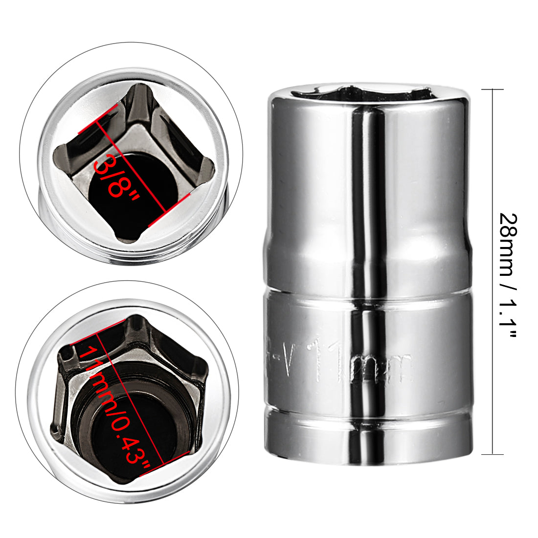 Harfington Drive 6-Point Shallow Socket, Metric, Cr-V