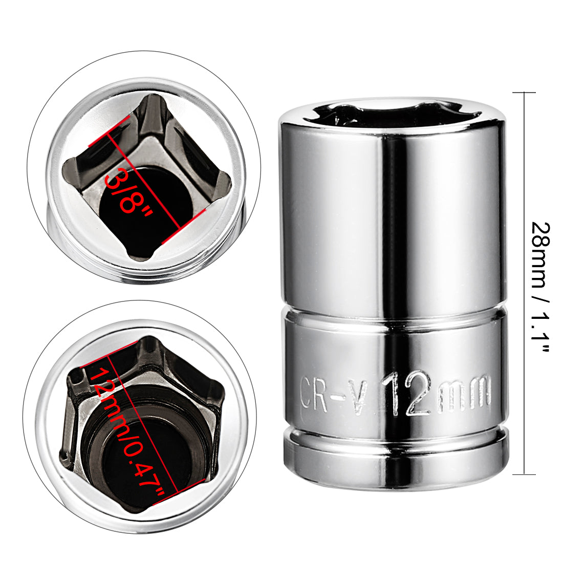 Harfington Drive 6-Point Shallow Socket, Metric, Cr-V