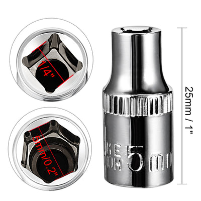 Harfington Drive 6-Point Shallow Socket, Metric, Cr-V (Polishing)