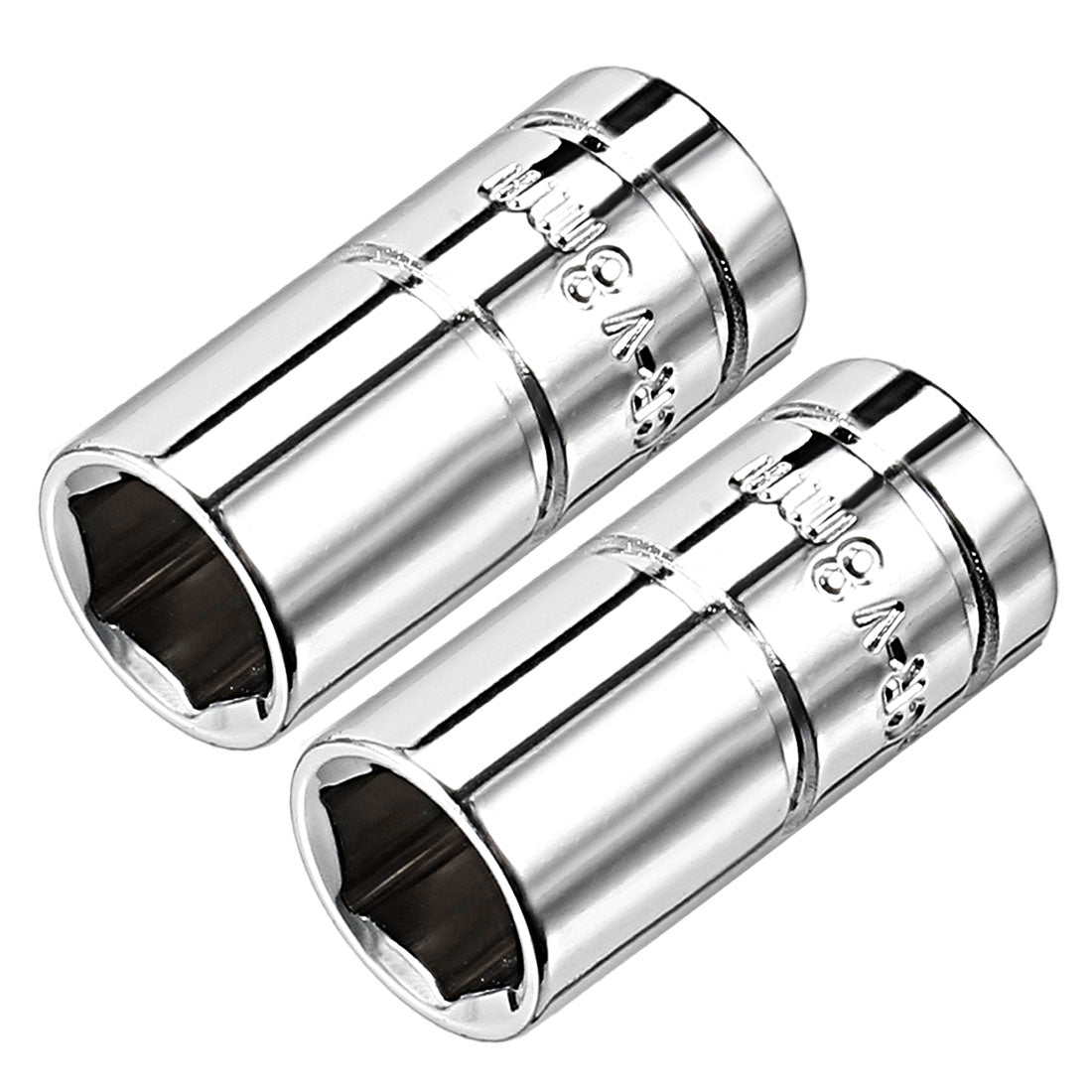 Harfington 2Pcs 1/4-inch Drive 8mm Cr-V 6-Point Shallow Socket