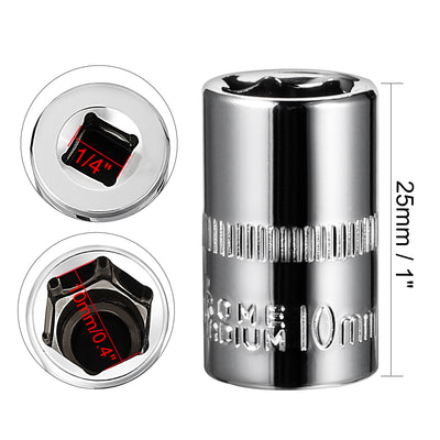 Harfington Drive 6-Point Shallow Socket, Metric, Cr-V (Polishing)