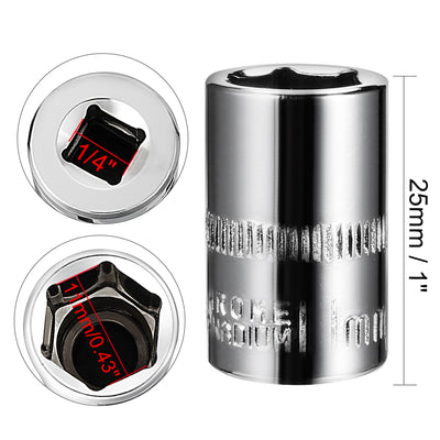 Harfington Drive 6-Point Shallow Socket, Metric, Cr-V (Polishing)