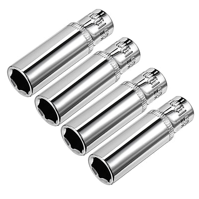Harfington 4Pcs 1/4-inch Drive 10mm Cr-V 6-Point Deep Socket