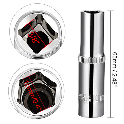 Harfington Square Drive 6-Point Deep Socket, Metric, Cr-V (Polishing)