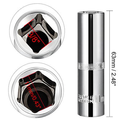 Harfington Square Drive 6-Point Deep Socket, Metric, Cr-V (Polishing)