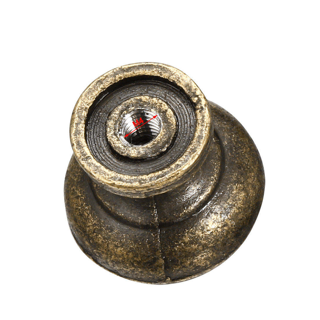 Harfington 19mmx17.5mm Door Vintage Style Single Hole Zinc Alloy Round Knob Pull Handle 5pcs