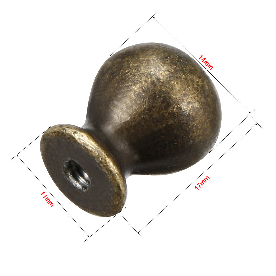 Harfington 14mmx17mm Door Vintage Style Single Hole Zinc Alloy Round Knob Pull Handle 2pcs