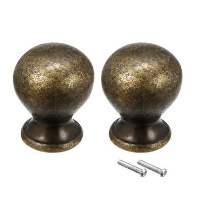 Harfington 14mmx17mm Door Vintage Style Single Hole Zinc Alloy Round Knob Pull Handle 2pcs