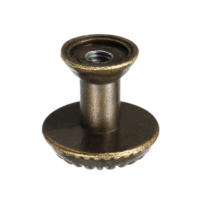 Harfington 17mmx16mm Door Vintage Style Single Hole Zinc Alloy Round Knob Pull Handle 10pcs