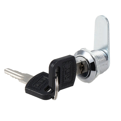 Harfington 17.5mm Cylinder Diameter Zinc Alloy Chrome Plated Cam Lock w Key, Keyed Alike