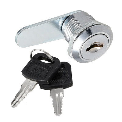 Harfington 17.5mm Cylinder Diameter Zinc Alloy Chrome Plated Cam Lock w Key, Keyed Alike