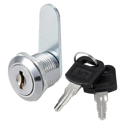 Harfington 17.5mm Cylinder Diameter Zinc Alloy Chrome Plated Cam Lock w Key, Keyed Alike