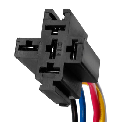 Harfington 12V DC 5-Pin 30/40Amp SPDT Relay Socket Harness Base for Interlocking 5pcs