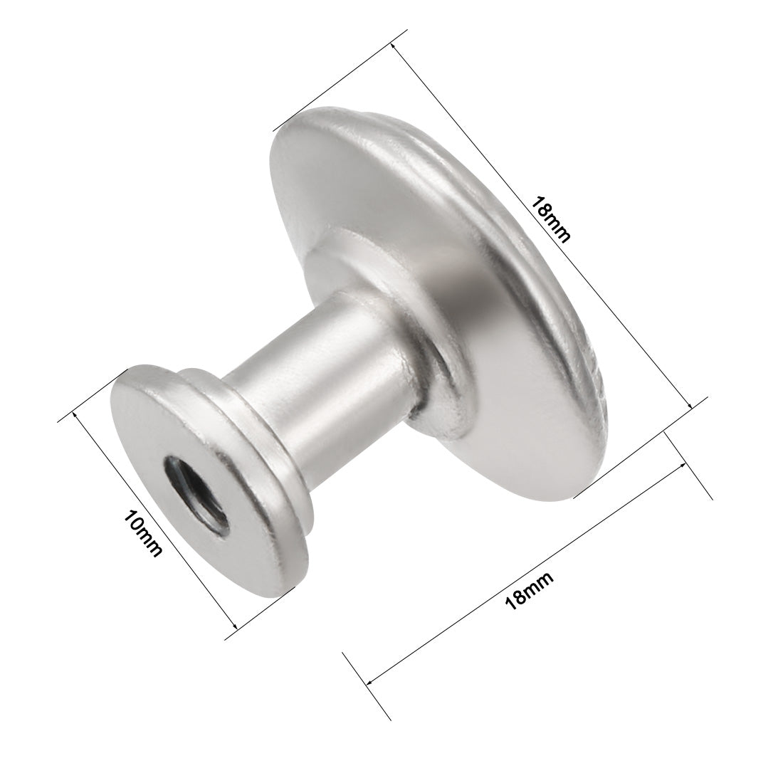 Harfington 18mmx16mm Drawer Dresser Single Hole Zinc Alloy Round Knob Pull Handle 2pcs