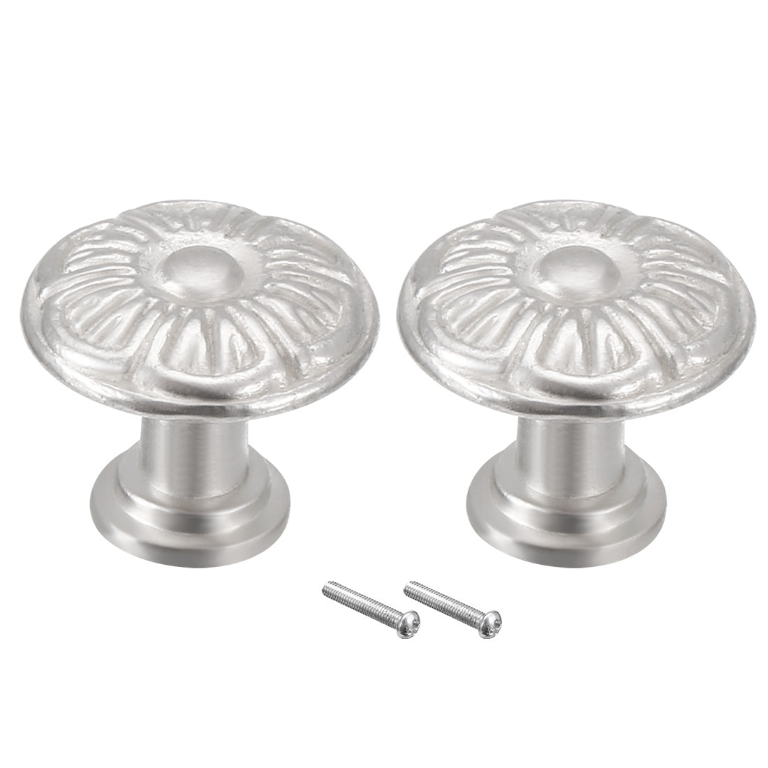 Harfington 18mmx16mm Drawer Dresser Single Hole Zinc Alloy Round Knob Pull Handle 2pcs