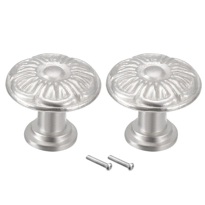 Harfington 18mmx16mm Drawer Dresser Single Hole Zinc Alloy Round Knob Pull Handle 2pcs